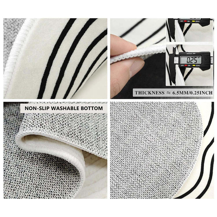 Round Gradient Area Rug — Machine Washable Non-Slip Floor Mat for Living Room & Bedroom