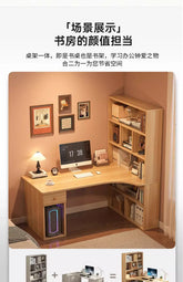 L-Shaped Corner Desk with Bookshelf — Jonine&