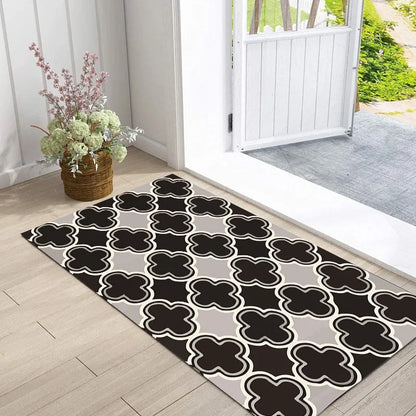 Geometric Entryway Rug — 4 Patterns, Non-Slip Flannel