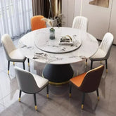 Round Sliding Table Luxury Table Stainless Steel Kitchen Islands Transparent Mesa Comedor Garden Furniture Sliding Dining Wash Jonine&