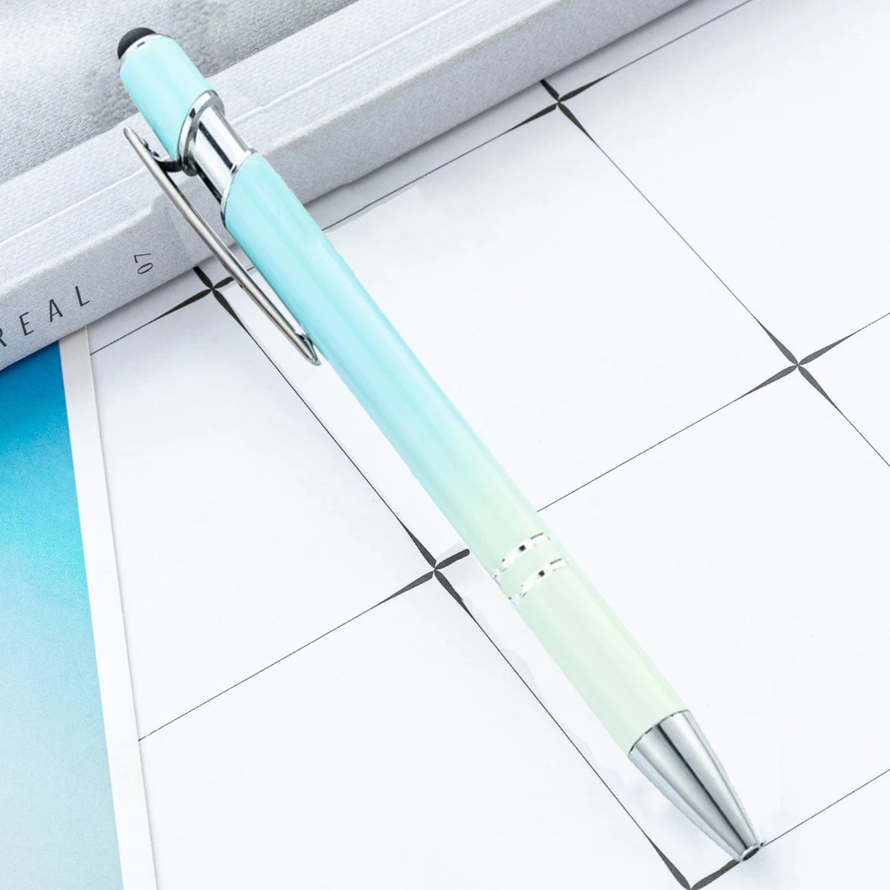 20-200Pcs Gradient Metal Ballpoint Pens with Stylus Tip Free Custom Logo Ballpens for Corporate Gifts & Wedding Favors