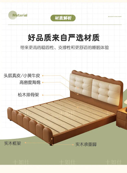 Elegant Upholstered Platform Bed — Modern Double Bed Frame