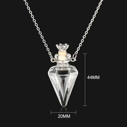 Fashion Glass Perfume Essential Oil Bottle Pendants DIY Women&