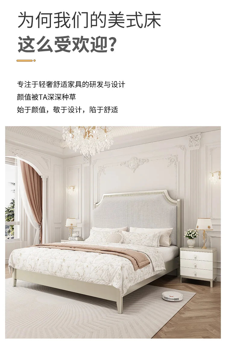 European Minimalist Waterproof Bed Frame with Headboard