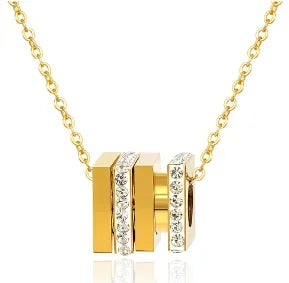 Stainless Steel Vintage Textured Delicate Necklace