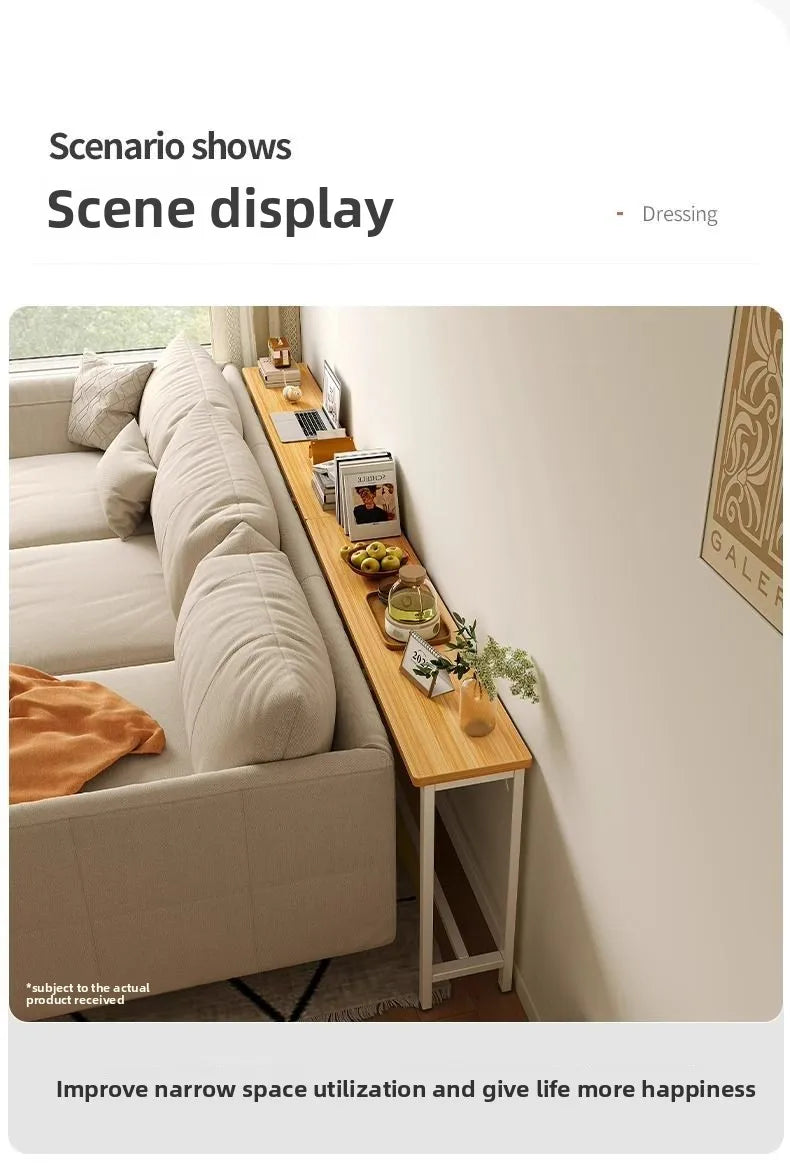 Multi-functional Living Room Long Partition Rack Bed Tail Storage Table Rear Sofa Gap Narrow Side Table Space-Saving Furniture Jonine’s Corner