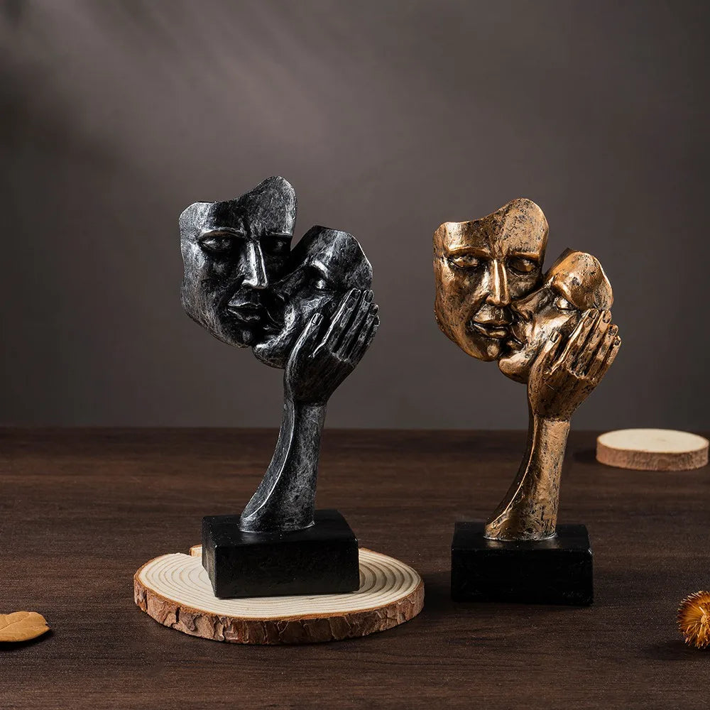 Vilead Couple Statue Lover Sculptures Tabletop Shelf Decor Anniversary Wedding Gift Home Interior Contemporary Mantel Bookshelf