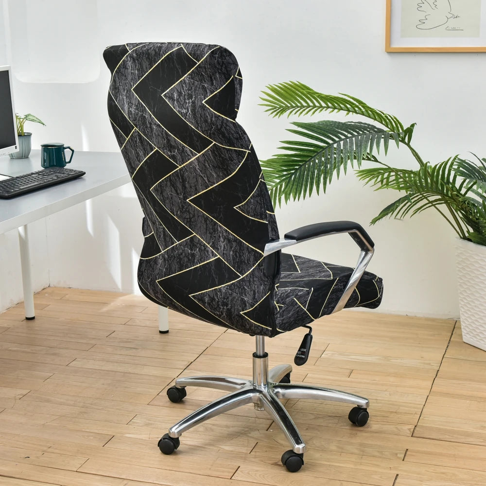 Fresh Look, Same Chair — Elastic Rotating Office Chair Cover with Back Protection