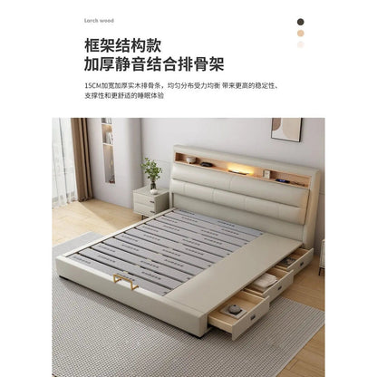 The Storage Bed — Luxury Multifunctional Bed Frame with Storage Headboard