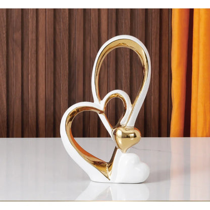 Heart-Shaped Ceramic & Enamel Luxury Home Accent Décor