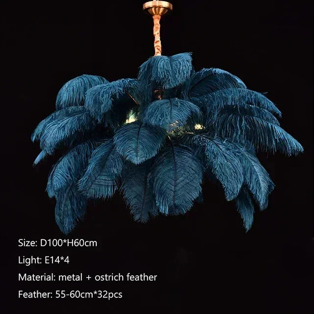 Soft Power — Nordic Ostrich Feather Chandelier for Bedroom & Living Room
