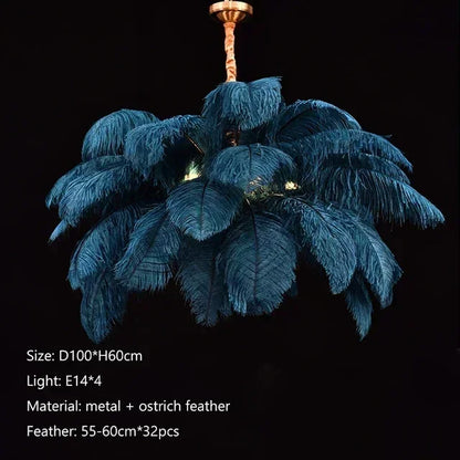 Soft Power — Nordic Ostrich Feather Chandelier for Bedroom & Living Room