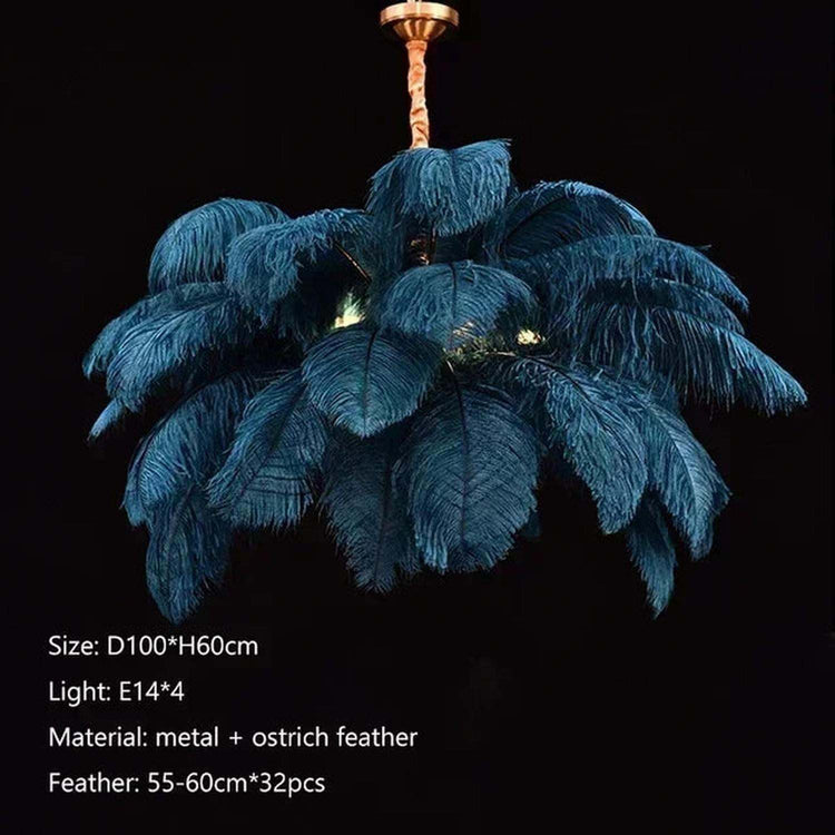 Soft Power — Nordic Ostrich Feather Chandelier for Bedroom & Living Room