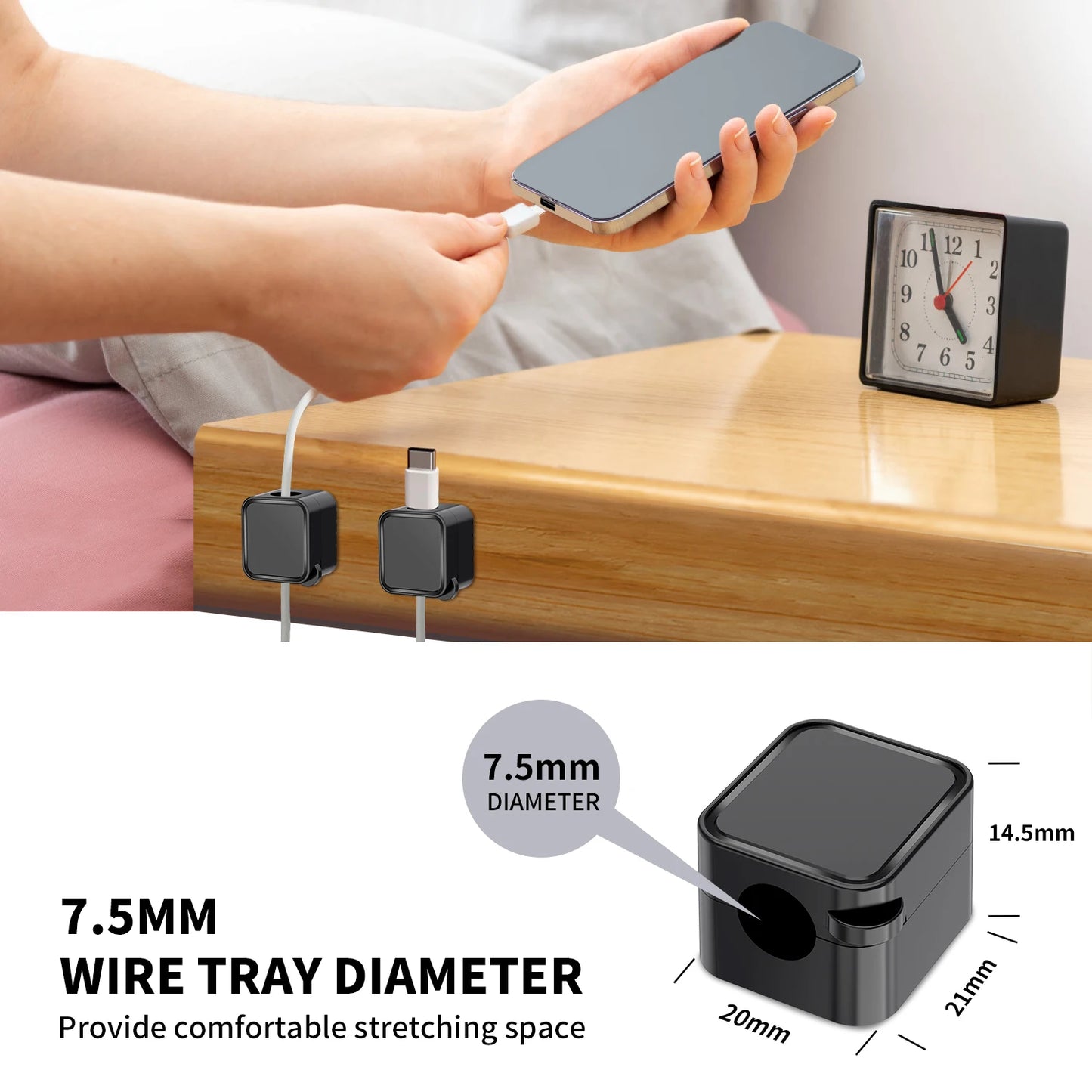 No More Cord Chaos — Adjustable Soft Cable Management Clips for Desk (12 Units)