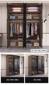 Glass light luxury corner cloakroom wardrobe Double clothes closet cabinets and wardrobes Cabinet dressing clothe home furniture Jonine&