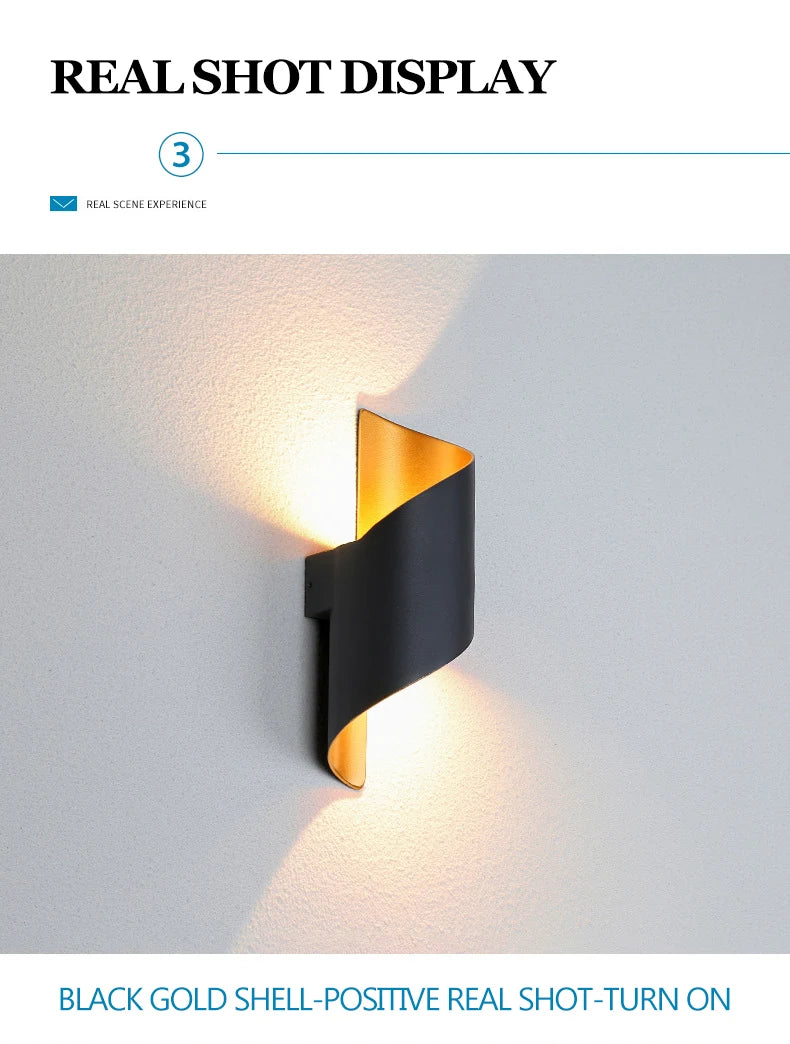 Spiral LED Wall Light — Nordic Modern Indoor &amp; Outdoor Sconce