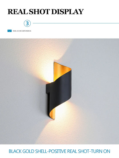 Spiral LED Wall Light — Nordic Modern Indoor & Outdoor Sconce