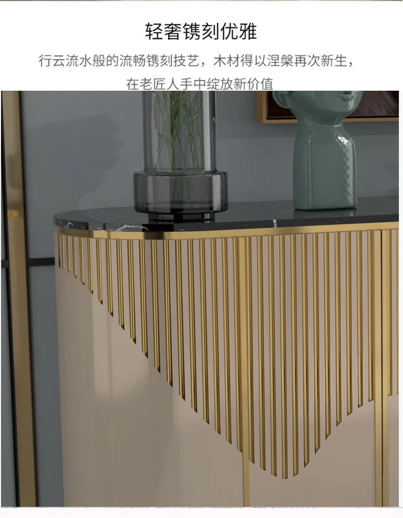 French Gold Luxury Living Room Display Cabinet Jonine&