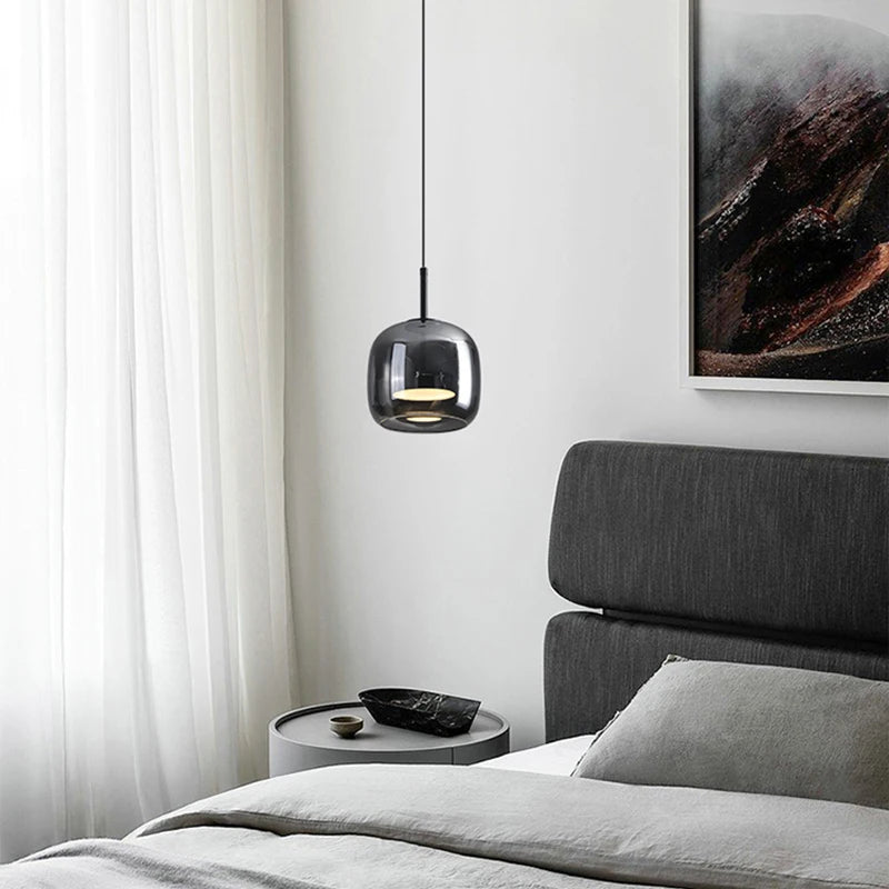 Nordic Glass LED Pendant Lamp — Modern Luxury Hanging Light for Dining Room & Living Room