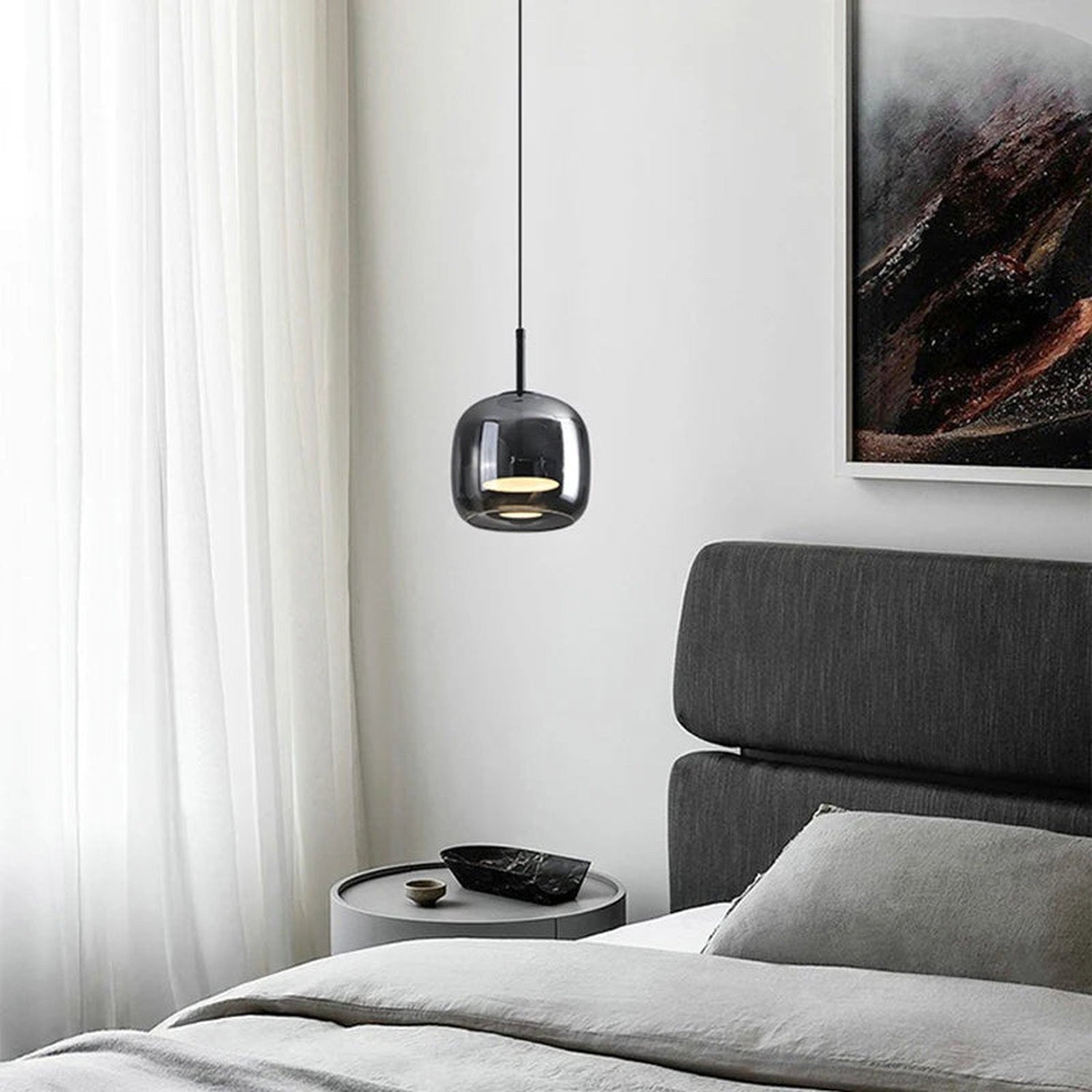 Nordic Glass LED Pendant Lamp — Modern Luxury Hanging Light for Dining Room &amp; Living Room