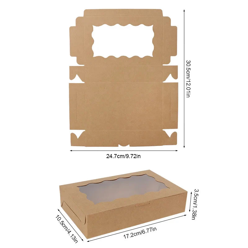 5-20pcs Gift Boxes With Window Birthday Party Chocolate Candy Cookie Gift Packaging Wedding Supplies Baby Shower Christmas Decor Jonine’s Corner