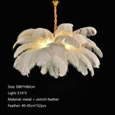 Soft Power — Nordic Ostrich Feather Chandelier for Bedroom & Living Room