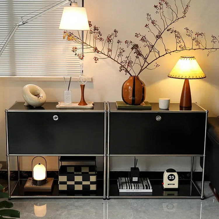 MLG Modern Dual Cabinet – Wood & Acrylic Living Room Storage