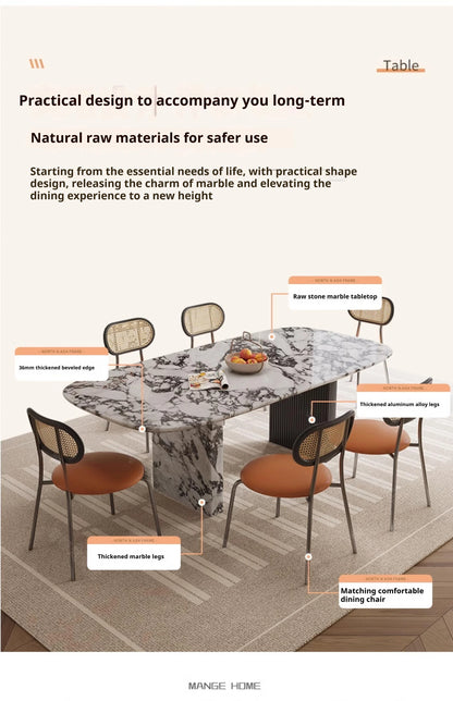 Custom Luxury French Marble Dining Table — Natural Stone