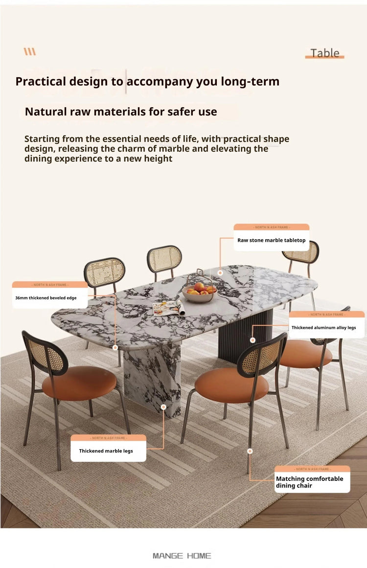 Any Size Custom Luxury French Rectangle Marble Dining Table Cream Aesthetic Designer Villa Home Natural Stone Dining Table Sturd Jonine’s Corner
