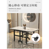 Extendable Dark Luxury Dining Table — Space-Saving with Casters Jonine’s Corner