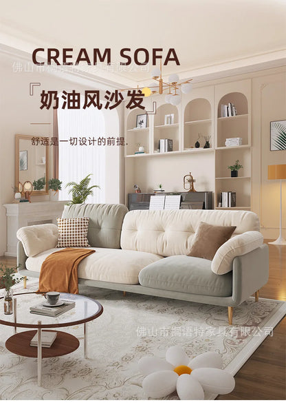 Cream Luxury Corner Sofa — Modern 3-Seat Living Room Sofa