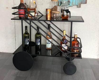 Iron Art Rolling Bar & Serving Cart