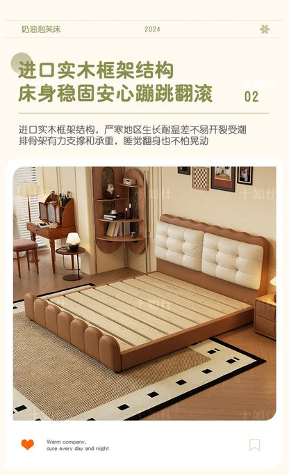 Elegant Upholstered Platform Bed — Modern Double Bed Frame