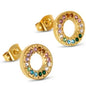 Shiny Zircon Hoop Earrings for Women Trendy Golden Stainless Steel Circle Earring Jewelry Pendientes