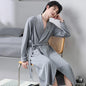 His Moment to Unwind — 100% Cotton Kimono Bathrobe for Men