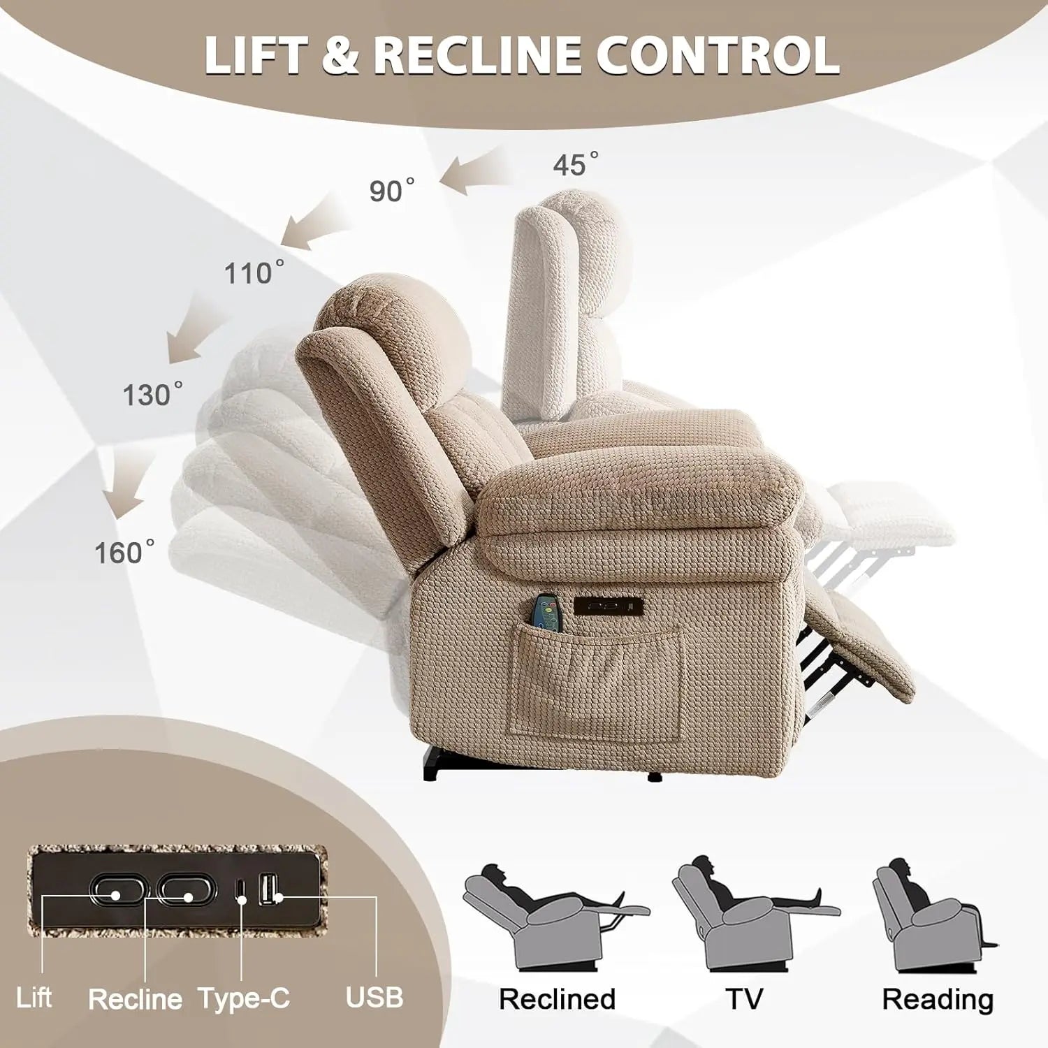 Rise &amp; Rest — 46" Extra-Wide Power Lift Recliner Chair for Big &amp; Tall