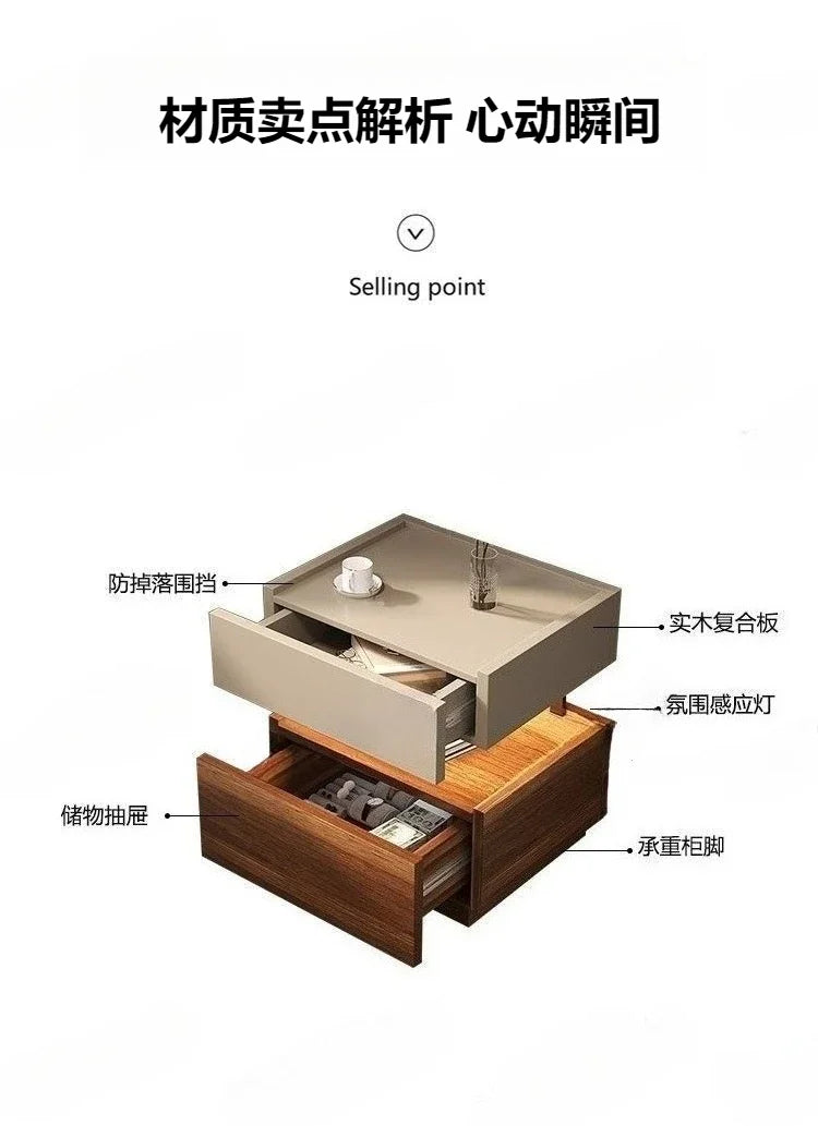 European Nightstand — Modern Bedside Table with Storage