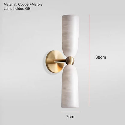 Alabaster Long Wall Sconce — Luxury Marble Wall Lamp for Bedroom & Living Room