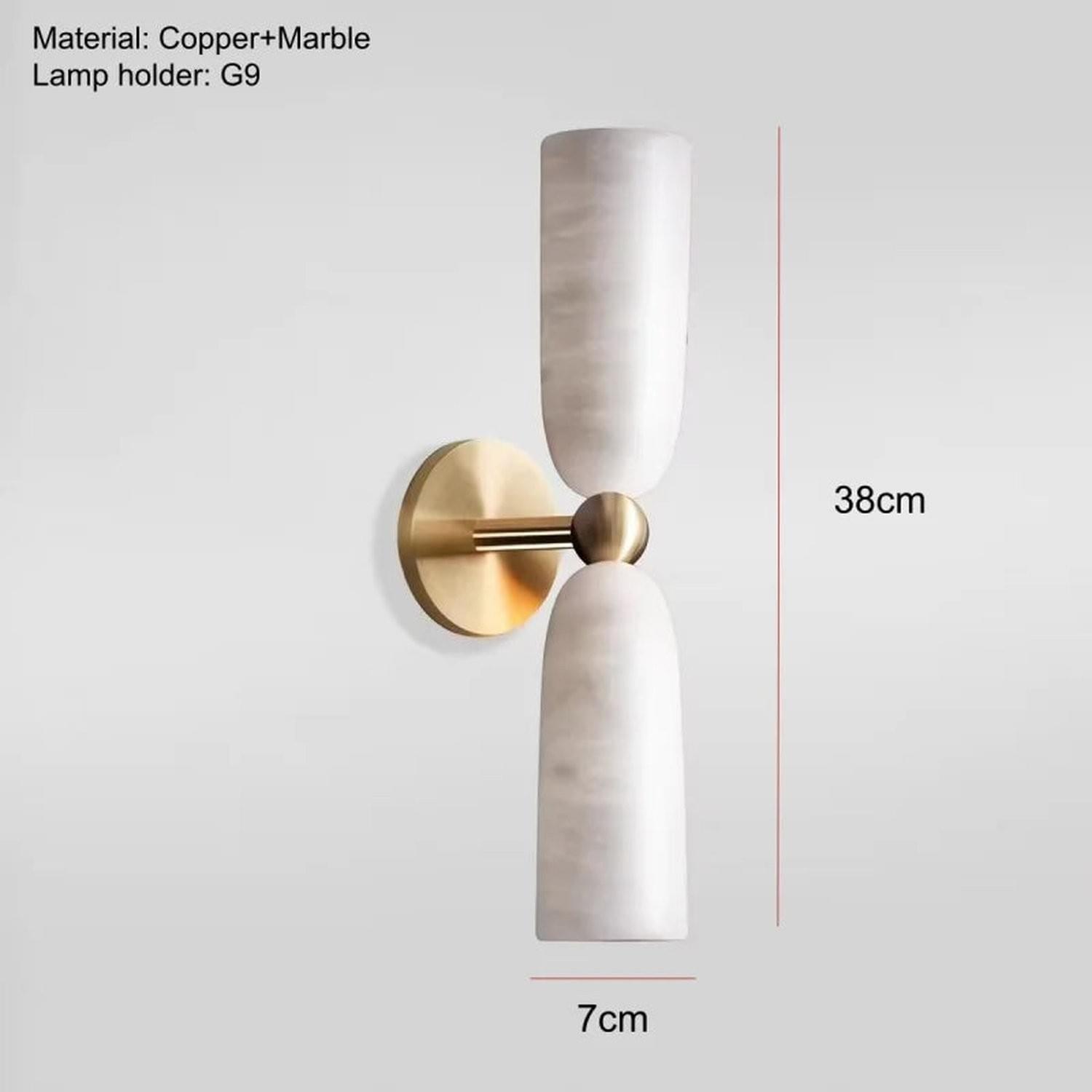 Alabaster Long Wall Sconce — Luxury Marble Wall Lamp for Bedroom &amp; Living Room