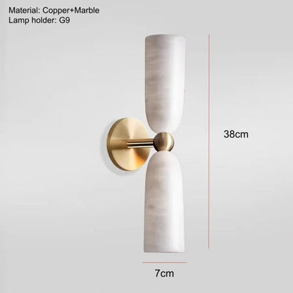 Alabaster Long Wall Sconce — Luxury Marble Wall Lamp for Bedroom &amp; Living Room