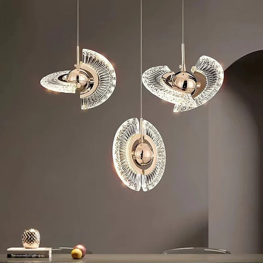 Modern Rose Gold LED Pendant Light — Bedroom & Living Room Chandelier
