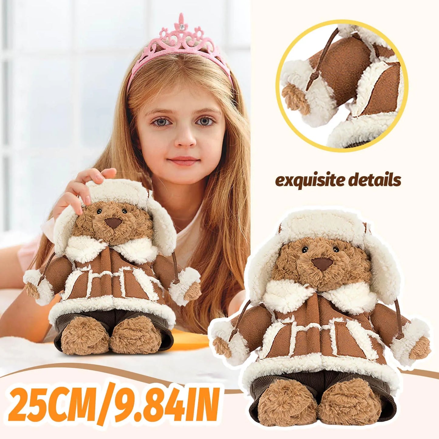 Cute plush toy gift with soft stuffed body and graduation or birthday keepsake style