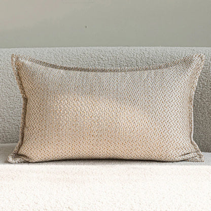 French Cream Jacquard Lumbar Pillow Cover — Embroidered Cushion Cover 12×20in