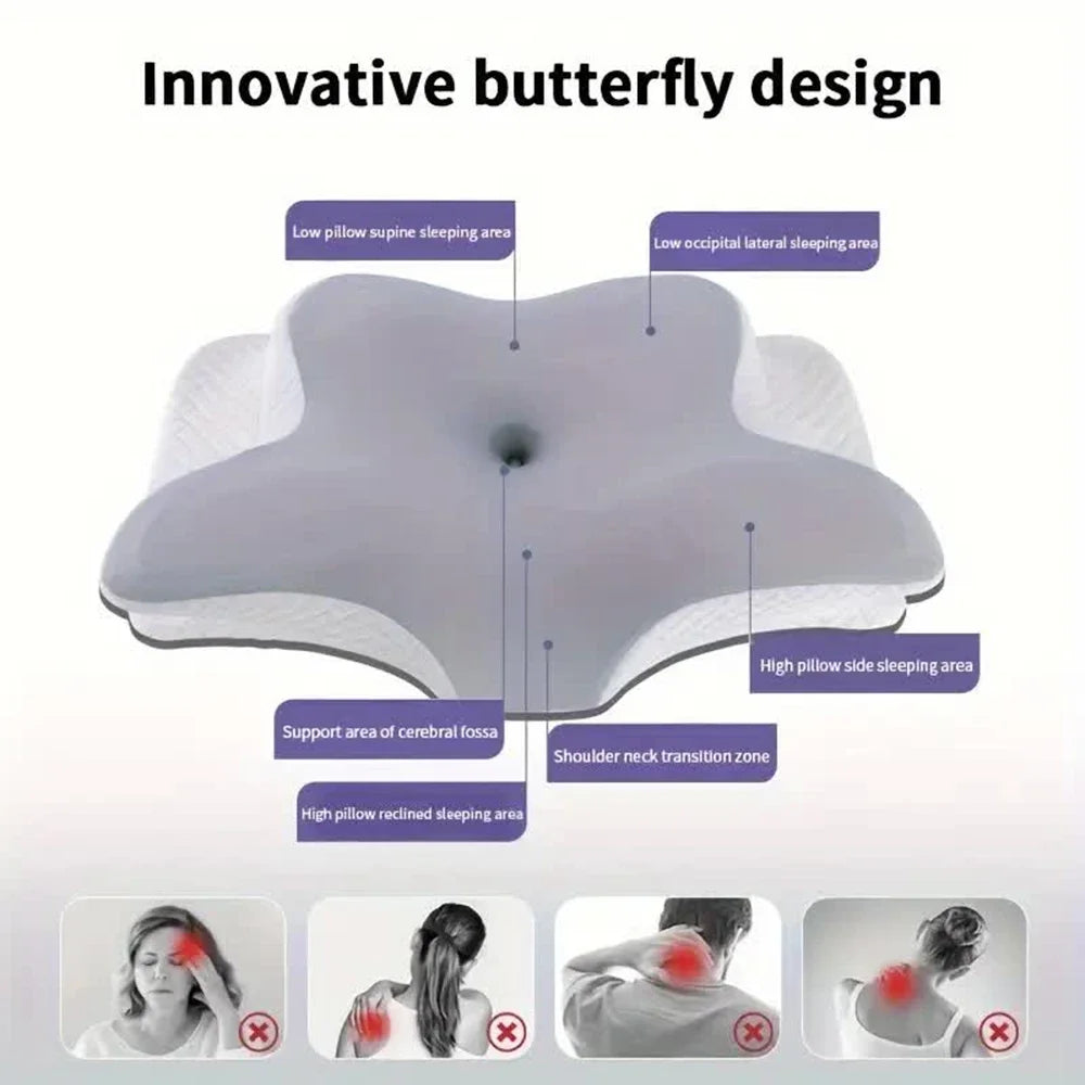 The Cloud Rest — Butterfly-Shaped Cervical Memory Foam Pillow for Neck Pain Relief