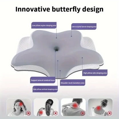 The Cloud Rest — Butterfly-Shaped Cervical Memory Foam Pillow for Neck Pain Relief