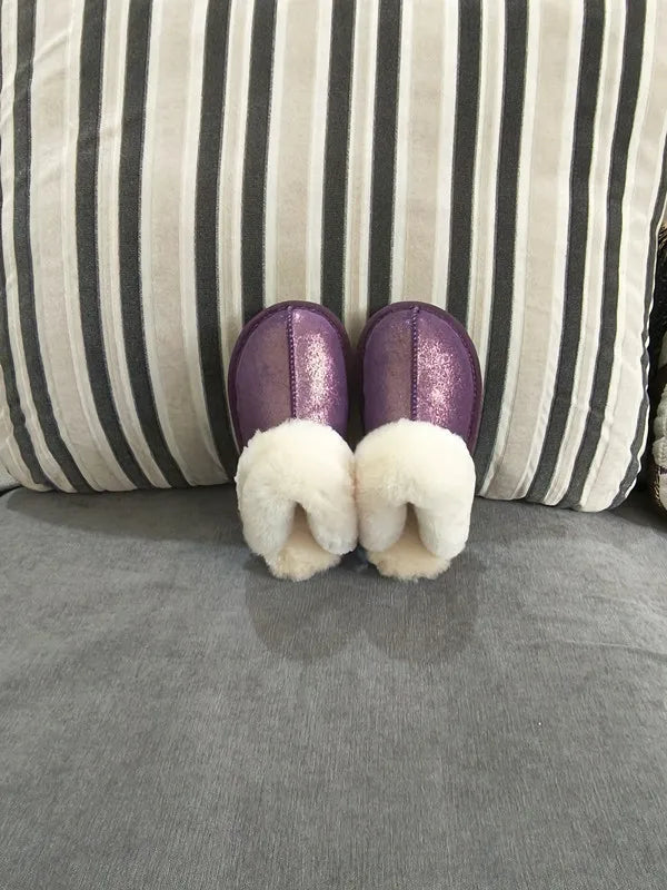Cloud Underfoot — Natural Sheepskin & Fur Anti-Slip Home Slippers