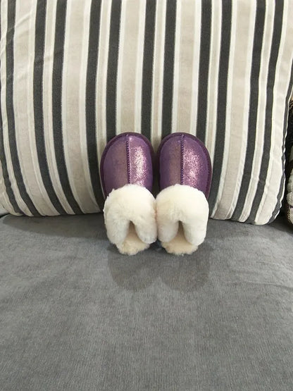 Cloud Underfoot — Natural Sheepskin & Fur Anti-Slip Home Slippers