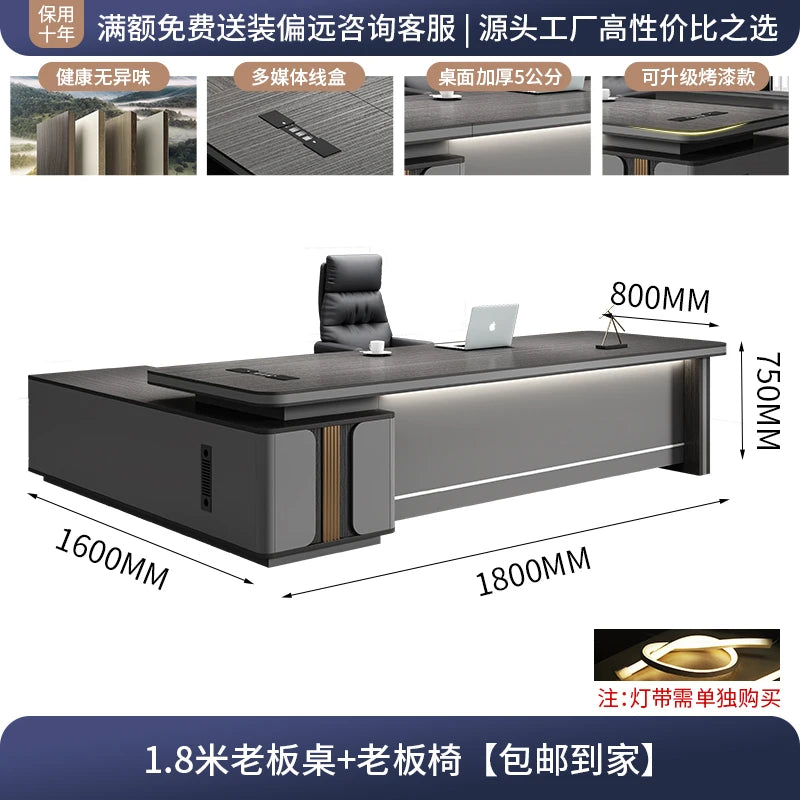 L-Shape Storage Executive Desk