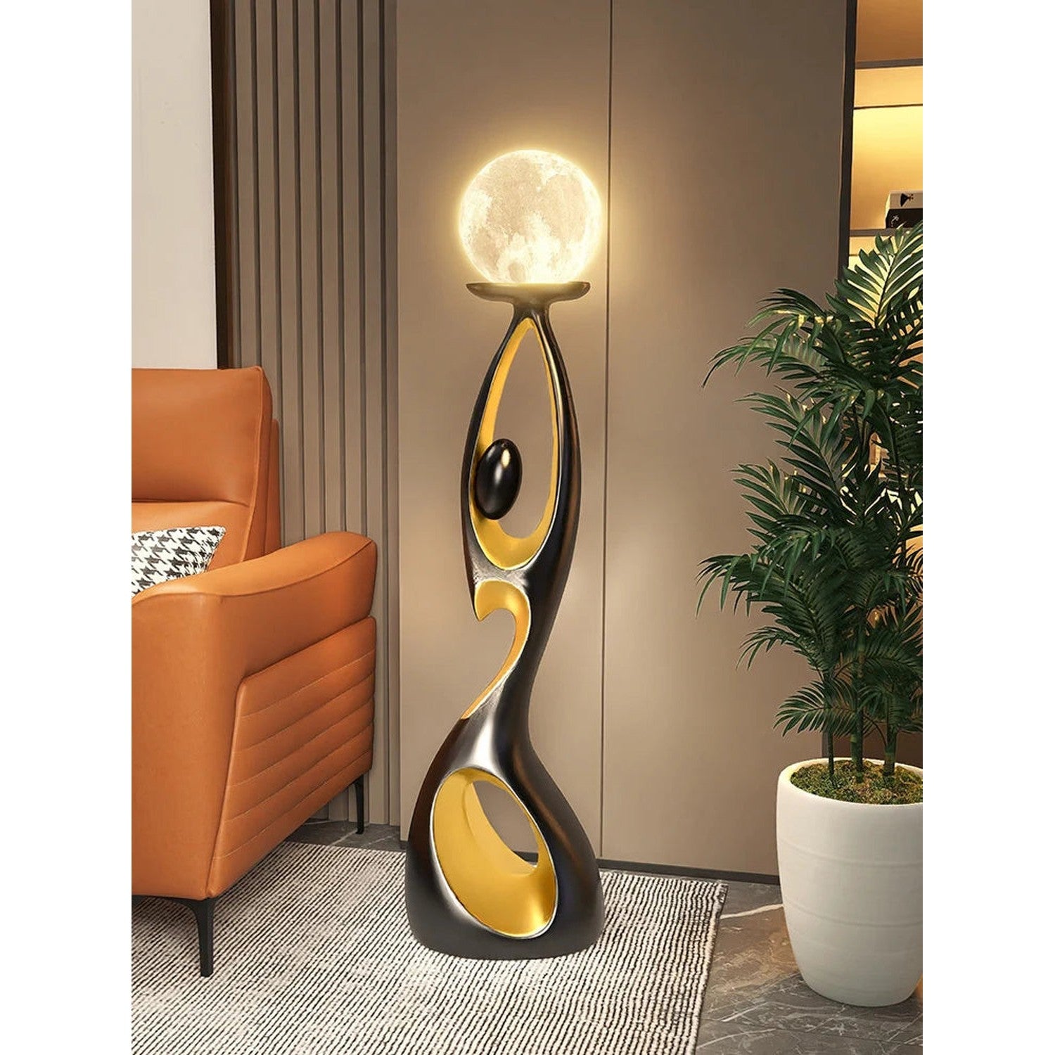 Movement Frozen in Time — Resin Floor Sculpture with Ambient Light