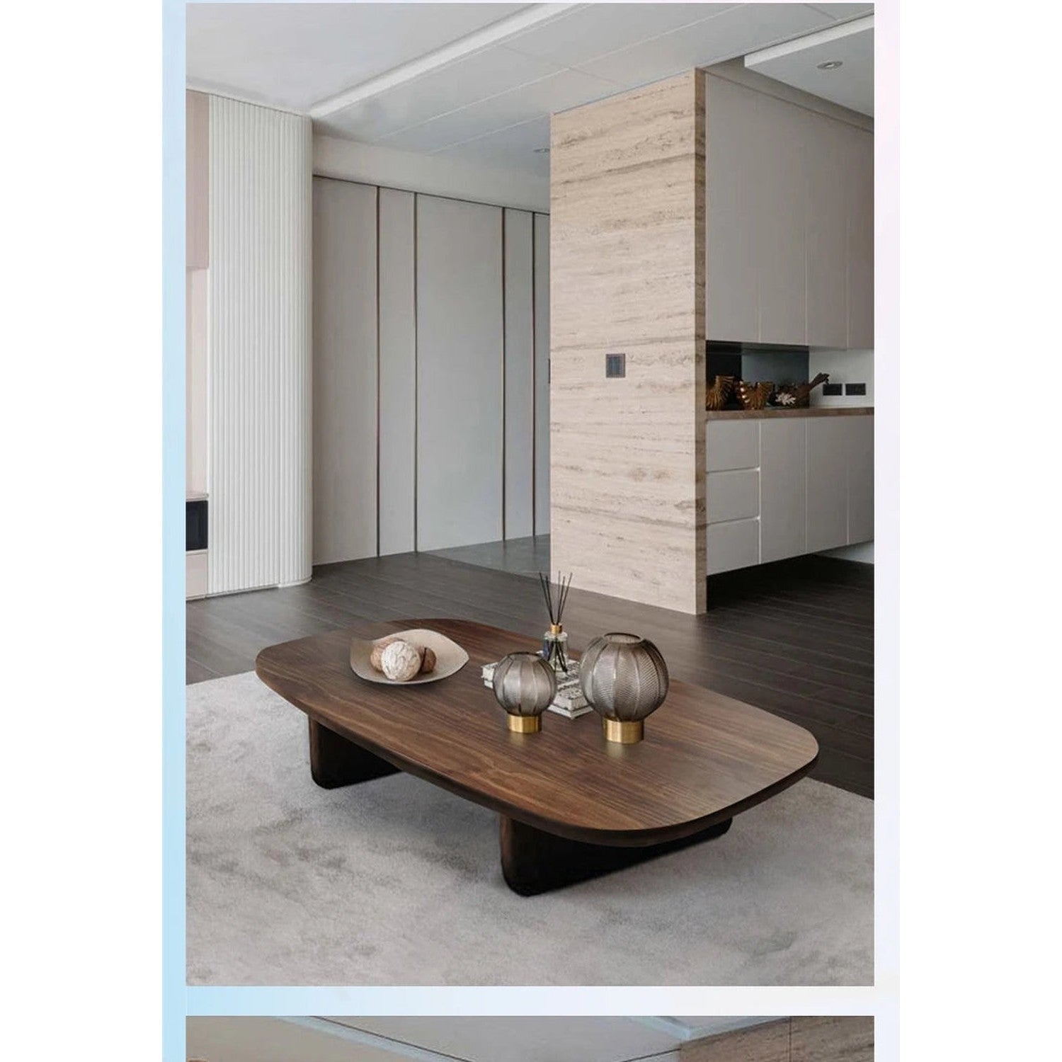 Nordic Minimalist Coffee Table — Modern Wood &amp; Glam Living Room Center Table